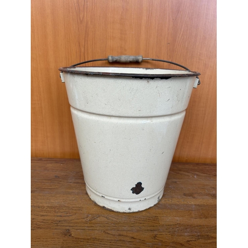 53 - Vintage Enameled Garden Water Bucket