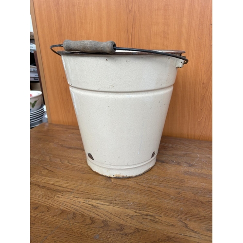 53 - Vintage Enameled Garden Water Bucket