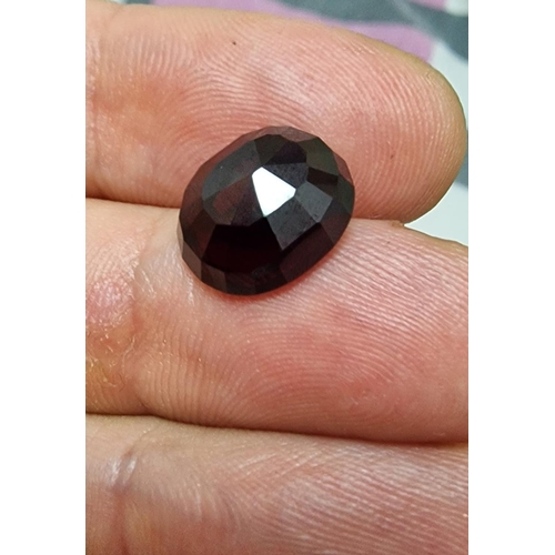 152 - Natural Almandite Garnet, Oval Mixed Cut, 9.80Ct, Deep Red Transparent Color