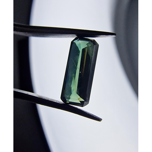 154 - Sapphire Gemstone 1.09CT, Octagonal Shape, Deep Green Blue Colour