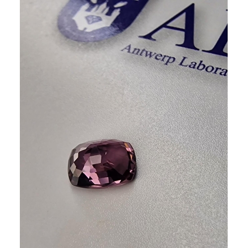 155 - Very Rare Natural Spinel From Myanmar 2.10CT, Deep Purple-Pink Color,  Cushion Mixed Cut Shape