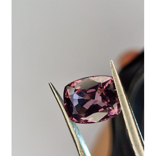 155 - Very Rare Natural Spinel From Myanmar 2.10CT, Deep Purple-Pink Color,  Cushion Mixed Cut Shape