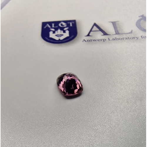 155 - Very Rare Natural Spinel From Myanmar 2.10CT, Deep Purple-Pink Color,  Cushion Mixed Cut Shape