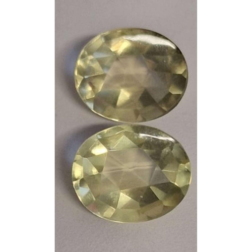 211 - x2 Yellow Heliodors 8.94Ct, Yellow Transparent Color, Oval Shape