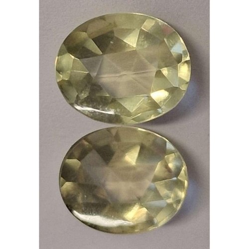 211 - x2 Yellow Heliodors 8.94Ct, Yellow Transparent Color, Oval Shape