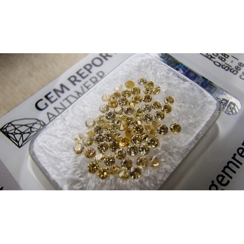 213 - x69 Diamond Stones 0.88Ct, 100% Natural, Round Shape