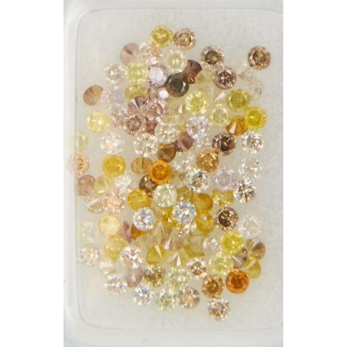 214 - x162 Pieces Natural Diamond 1.62Ct, Brilliant Round Shape, Light to Natural Fancy Mix Yellow-Orange-... 