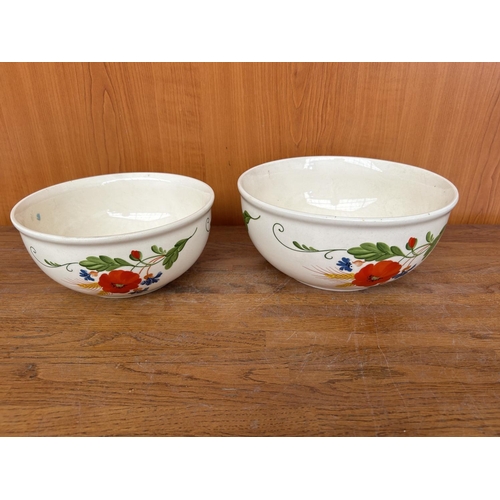 285 - x2 Vintage German DDR Porcelain Floral Bowls