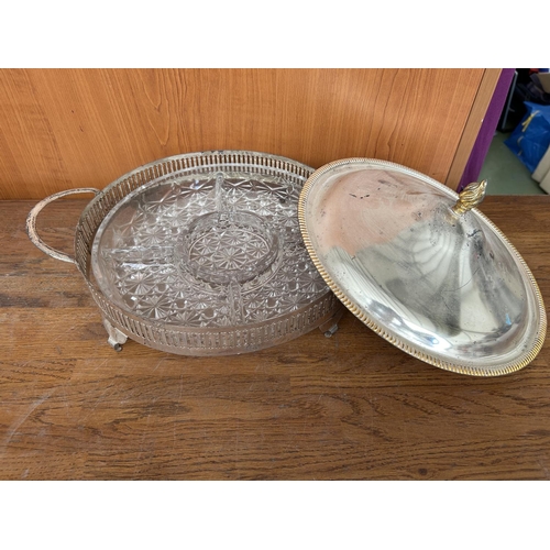 493 - Vintage Silver Plated Serving Dish