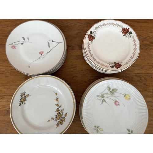 504 - Collection of 4 Different Sets (of 6/each) Porcelain Floral Dessert Plates