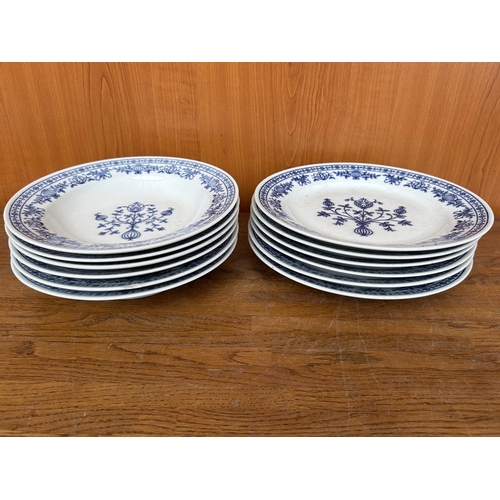 540 - x12 Vintage German Blue & White Porcelain Plates (X1 Chipped)