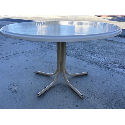 606 - White Circular Garden Table