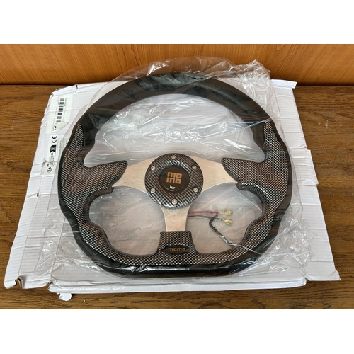 234 - Momo Steering Wheel with Horn Cables (Unused)