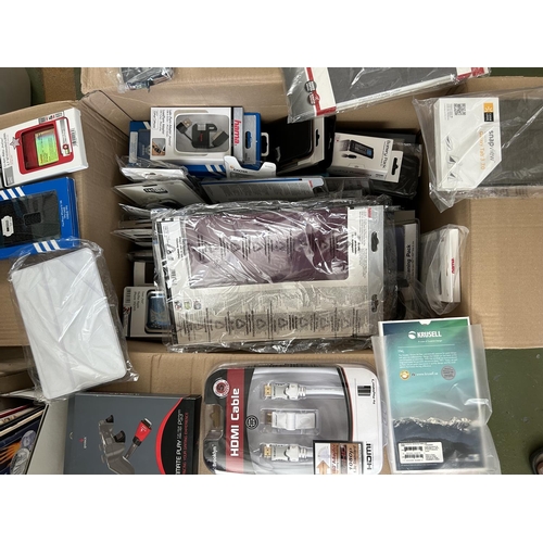 243 - Large Box of Assorted Unopened Phone Cases and Phone/Laptop/Gaming Console Accessories