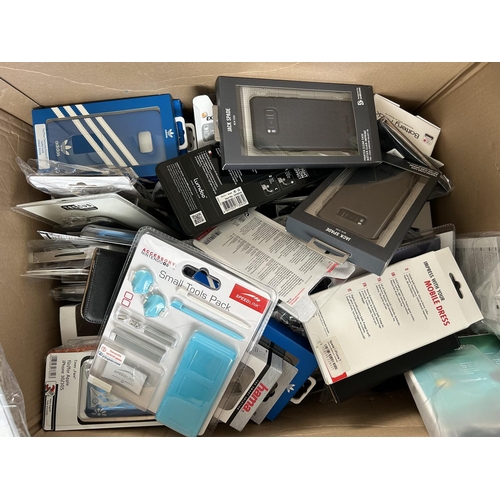 243 - Large Box of Assorted Unopened Phone Cases and Phone/Laptop/Gaming Console Accessories