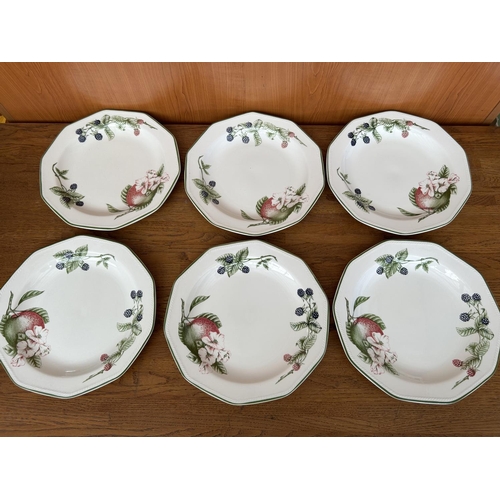 158 - x6 Vintage Churchill Staffordshire Porcelain Floral Plates