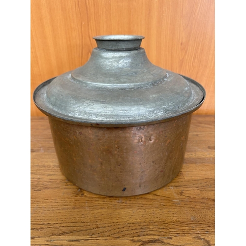 284 - Vintage Traditional Cyprus Copper Pan (30cm Diameter)