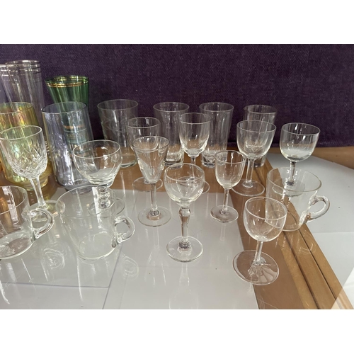 524 - Collection of 29 Assorted Vintage Glasses Together with 2 English Creamers 19th Century