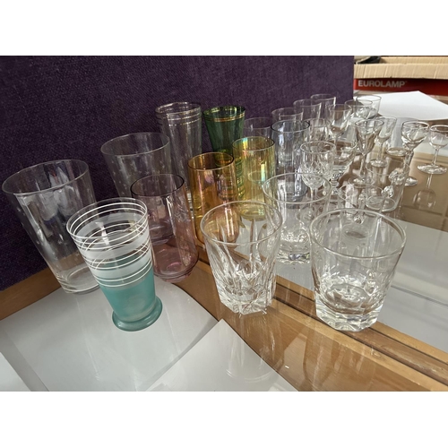 524 - Collection of 29 Assorted Vintage Glasses Together with 2 English Creamers 19th Century