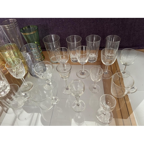 524 - Collection of 29 Assorted Vintage Glasses Together with 2 English Creamers 19th Century