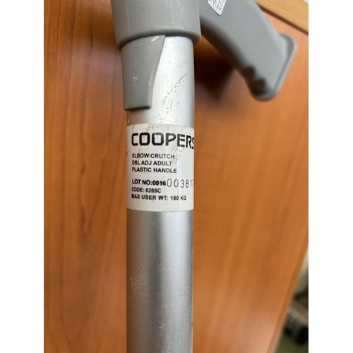 531 - Set of Coopers Lightweight Aluminium Height Adjustable Crutches and Walking Aid