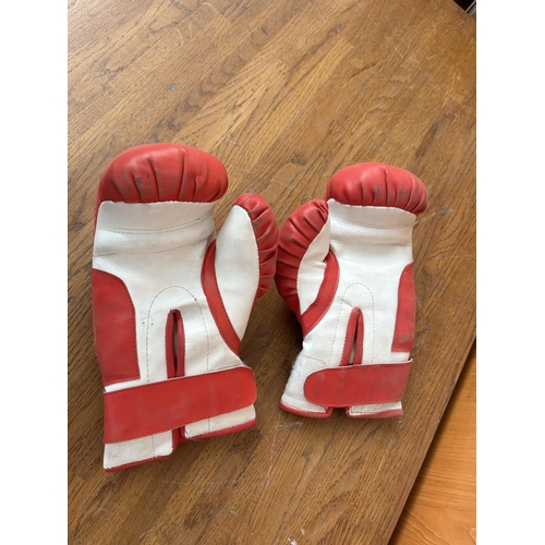 532 - Pair of Red and White Boxing Gloves