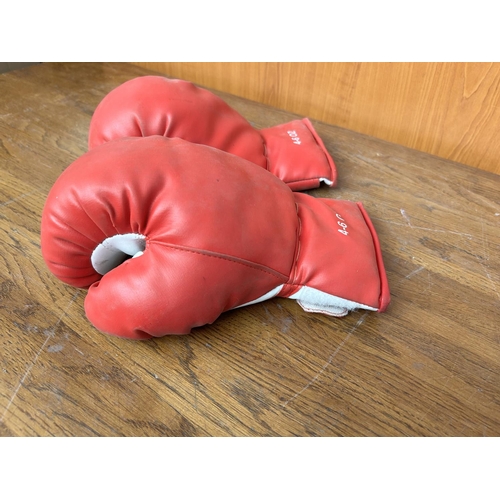 532 - Pair of Red and White Boxing Gloves