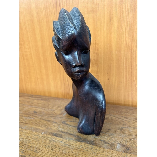 533 - Vintage Carved Wood African Woman Bust (28cm H.)