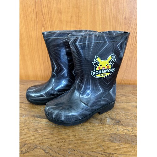 534 - Pair of Pokemon Kids Rubber Boots Size 25 (Unused)