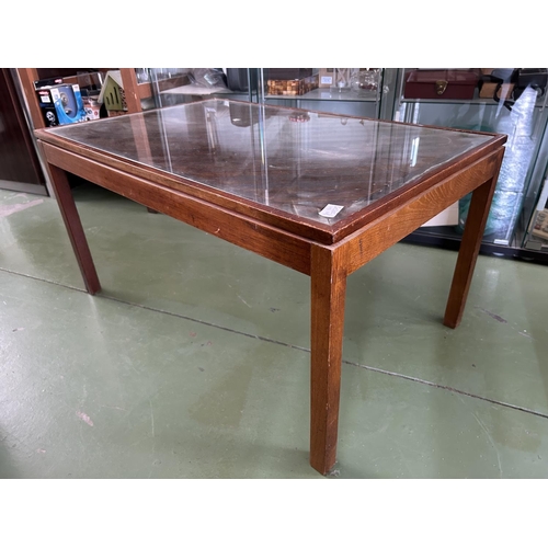 551 - Vintage Glass Top Coffee Table (87 W. x 55 D. x 45cm H.)