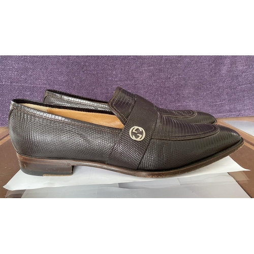 564 - Gucci Lizard Brown Broadwick Loafers Leather Shoes Size 11 - Taken Back on 27/9/2024