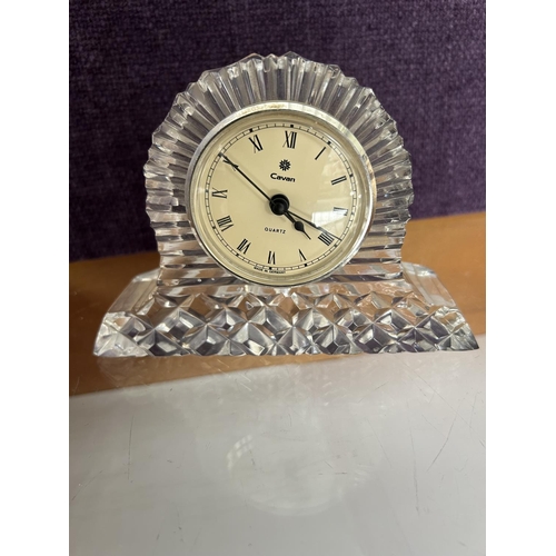 569 - Cavan Ireland Crystal Desk Clock (Untested)