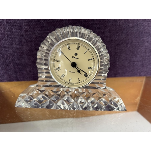 569 - Cavan Ireland Crystal Desk Clock (Untested)