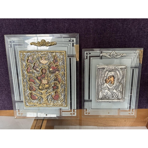 599 - x2 Greek Religious Orthodox Icons