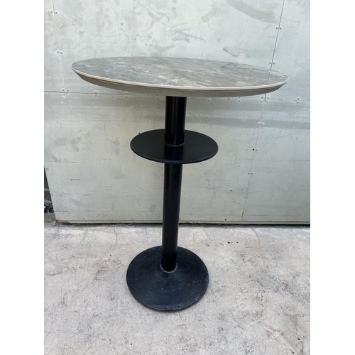 294A - Metal Marble Like Top Circular 2-Tier High Table (70cm Diameter, 102cm H.)