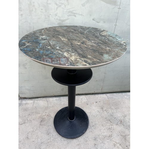 294A - Metal Marble Like Top Circular 2-Tier High Table (70cm Diameter, 102cm H.)