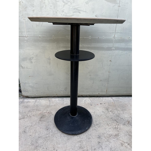 294A - Metal Marble Like Top Circular 2-Tier High Table (70cm Diameter, 102cm H.)