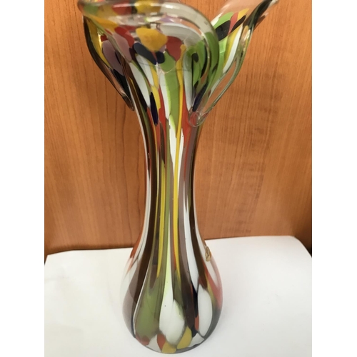 707 - Murano Art Glass Multi-Color Vase (26cm H.)