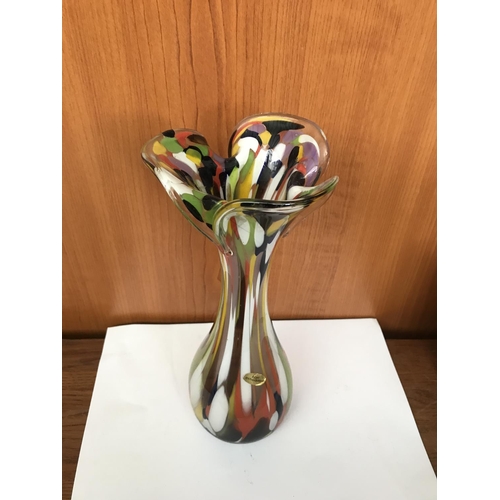 707 - Murano Art Glass Multi-Color Vase (26cm H.)