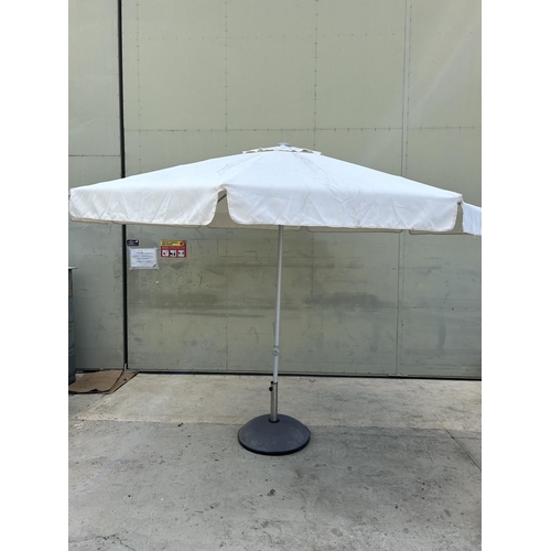 1 - Large Folding Garden Aluminium Push Up Umbrella with Concrete Base - Code AM7061V, AM7062A