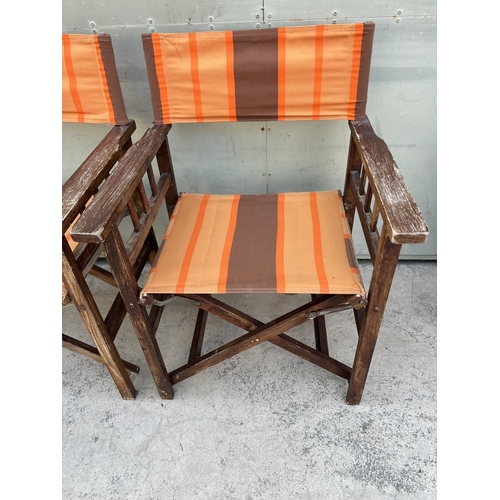 21 - x2 Fabric Folding Director's Chairs