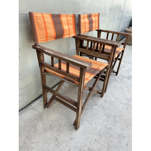 21 - x2 Fabric Folding Director's Chairs