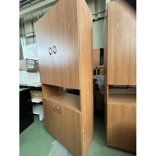 295 - Tall Wooden 4-Door Cabinet/Bookcase (80 W. x 44 D. x 210cm H.)