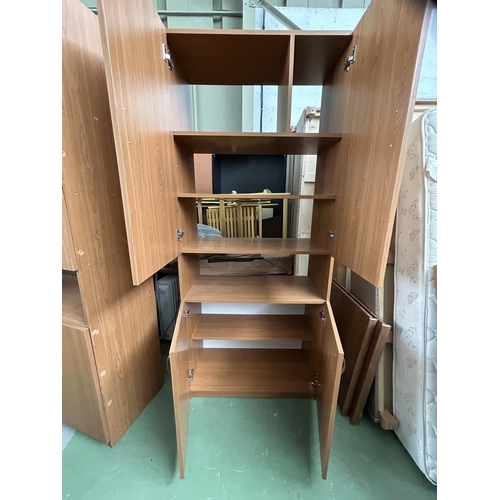 296 - Tall Wooden 4-Door Cabinet/Bookcase (80 W. x 44 D. x 210cm H.)