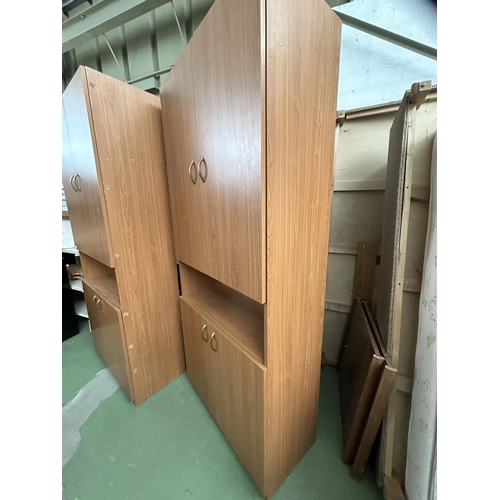 296 - Tall Wooden 4-Door Cabinet/Bookcase (80 W. x 44 D. x 210cm H.)