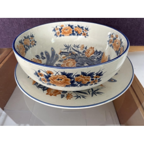 605 - Large Vintage 'Floral Birdie' Washing Bowl and Underplate - Taken Back on 8/10/2024