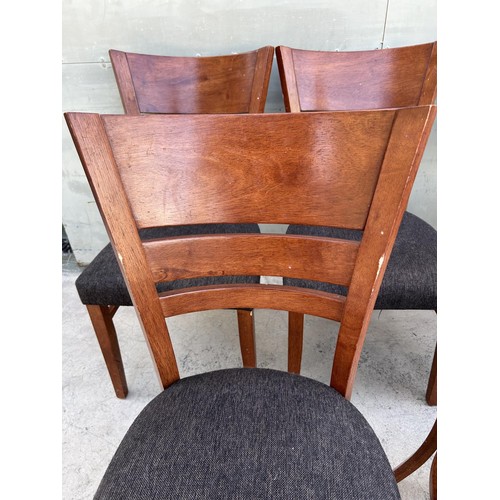 195 - Set of 5 Wooden Upholstered Dining Chairs (Slightly Worn) - Code AM6742K, AM6743B, AM6742R, AM6742S,... 