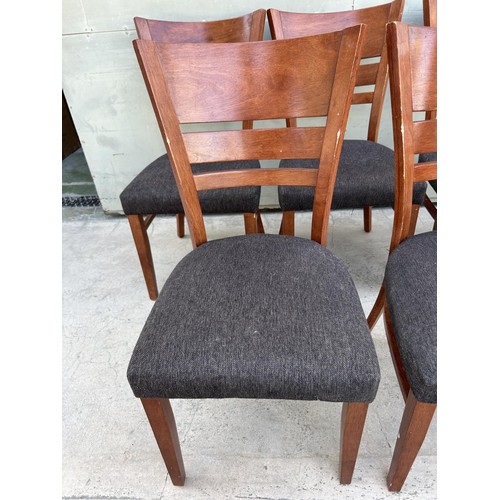 195 - Set of 5 Wooden Upholstered Dining Chairs (Slightly Worn) - Code AM6742K, AM6743B, AM6742R, AM6742S,... 