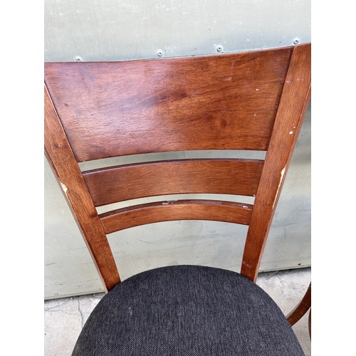 195 - Set of 5 Wooden Upholstered Dining Chairs (Slightly Worn) - Code AM6742K, AM6743B, AM6742R, AM6742S,... 