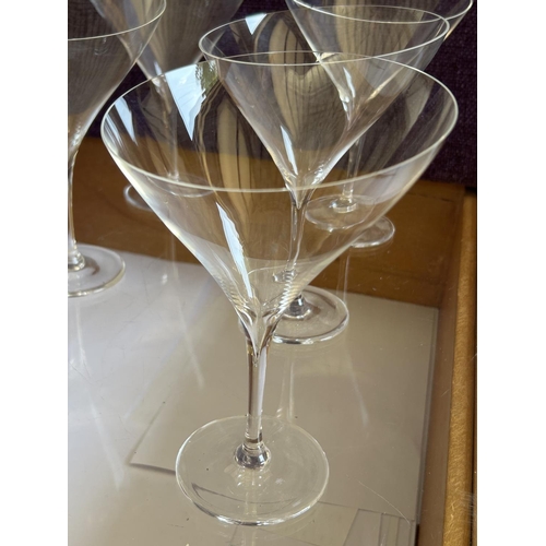 371 - Set of 9 Modern Crystal Martini Glasses